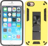iPhone SE 2020 Hoesje - iPhone 8 Hoejse - iPhone 7 Hoesje - Tough Armor Hardcase - Telefoonhoesje Met Standfunctie - Bestcases Backcover - Geel
