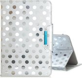 Voor 8 inch universele tablet effen kleur Wave Point horizontale flip lederen tas, met houder (zilver)