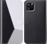 Voor iPhone 11 Pro Max Tricolor Stitching Horizontale Flip TPU + PU lederen tas met houder & kaartsleuven & portemonnee (zwart)