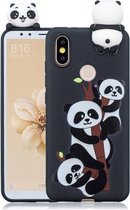 Voor Xiaomi Mi 6X / A2 schokbestendige cartoon TPU beschermhoes (drie panda's)