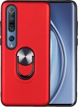 Voor Xiaomi Mi 10 & 10 Pro 360 roterende multifunctionele stent pc + TPU-hoes met magnetische onzichtbare houder (rood)