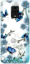 Voor Xiaomi Redmi Note 9S schokbestendig geverfd TPU beschermhoes (Chrysanthemum Butterfly)