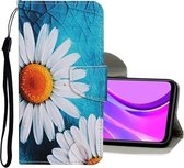 Voor Xiaomi Redmi 9C Gekleurde tekening patroon Horizontale flip lederen tas met houder & kaartsleuven & portemonnee (kamille)