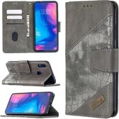 Voor Xiaomi Redmi Note 7 Bijpassende Kleur Krokodil Textuur Horizontale Flip PU Lederen Case met Portemonnee & Houder & Kaartsleuven (Grijs)