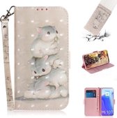 Voor Xiaomi Mi 10T 5G 3D Gekleurde Tekening Horizontale Flip Leren Case met Houder & Kaartsleuven & Portemonnee & Lanyard (Eekhoorns)