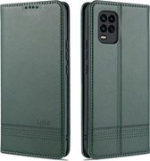 Voor Xiaomi Mi 10 Lite AZNS Magnetische Kalfsstructuur Horizontale Flip Leren Case met Kaartsleuven & Houder & Portemonnee (Drak Groen)