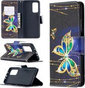 Voor Xiaomi Mi 10T / 10 Pro 5G Gekleurd tekeningpatroon Horizontale flip lederen tas met houder & kaartsleuven & portemonnee (vlinder)