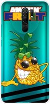 Voor Xiaomi Redmi 9 gekleurd tekeningpatroon zeer transparant TPU beschermhoes (ananas)