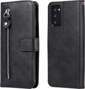 Voor Samsung Galaxy Note20 Mode Kalfs Textuur Rits Horizontale Flip Leren Case met Standaard & Kaartsleuven & Portemonnee Functie (Zwart)