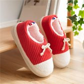 Herfst en winter warme opsluitingsschoenen Zwangere vrouwen Postpartum Home katoenen pantoffels, maat: 35-36 (rood)