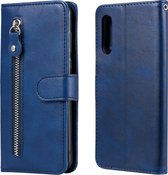Voor LG Fluwelen Mode Kalfsstructuur Rits Horizontale Flip Leren Case met Houder & Kaartsleuven & Portemonnee (Blauw)