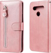 Voor LG K41S / K51S Mode Kalfs Textuur Rits Horizontale Flip Leren Case met Houder & Kaartsleuven & Portemonnee (Rose Goud)