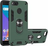 Voor Geschikt voor Xiaomi Mi 5X / A1 / X1 2 in 1 Armor Series PC + TPU beschermhoes met ringhouder (donkergroen)