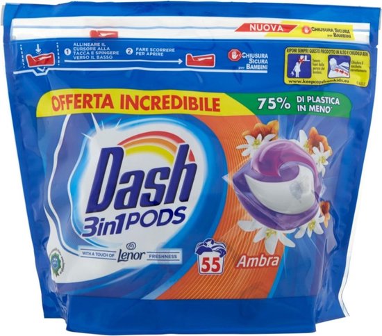 Dosettes de lessive Dash tout-en-1 Sea Breeze - 40 lavages