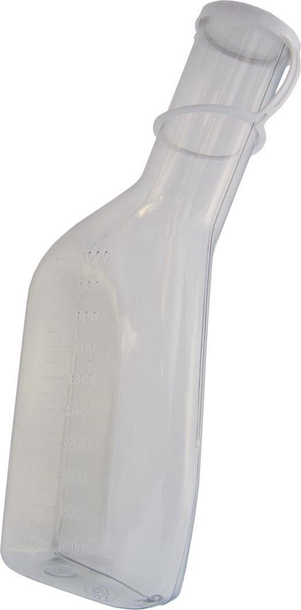 Goedkoopste Urinaal heren / mannen met deksel - transparant kunststof - 1000ml - urinefles