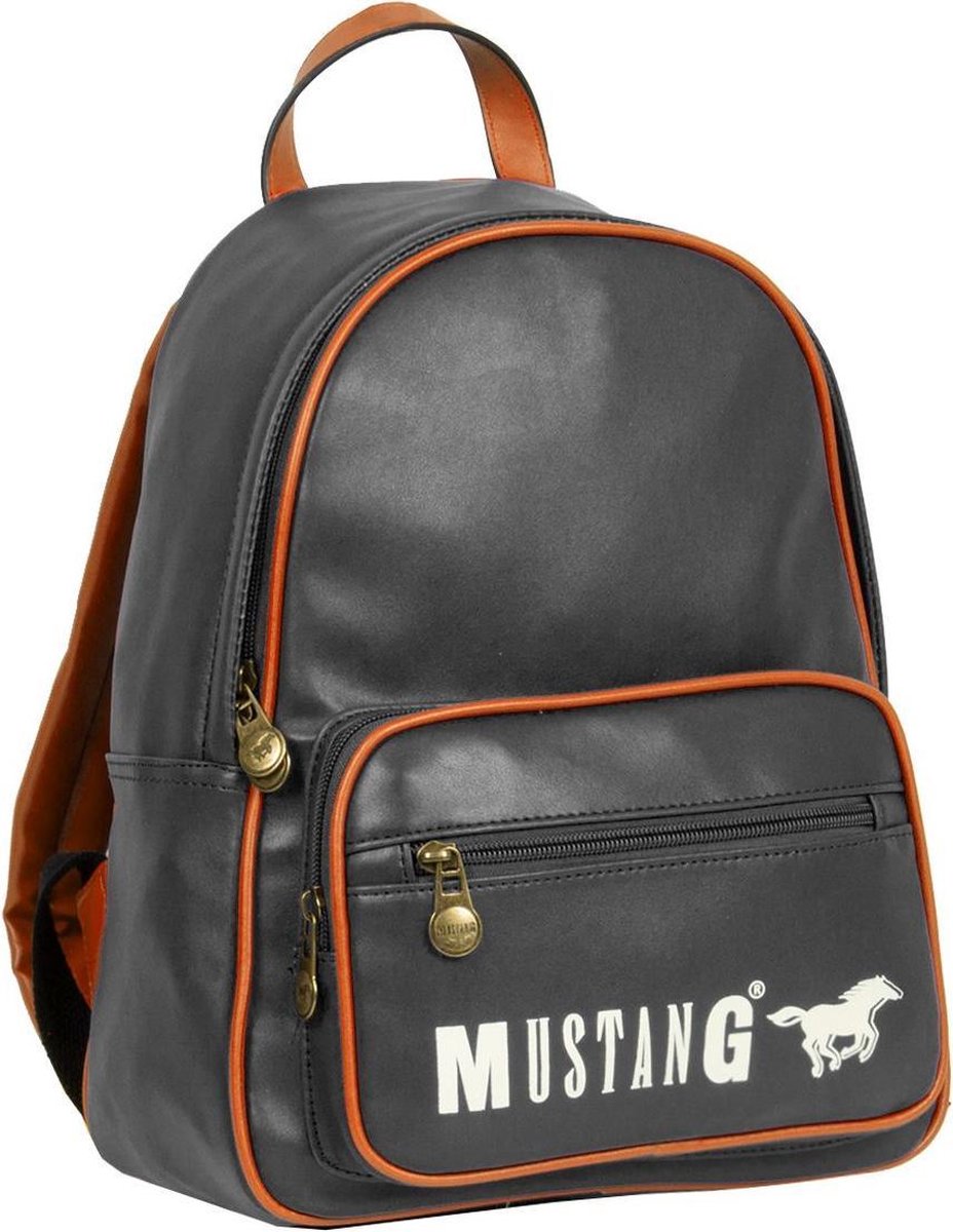Mustang ® Milan - Rugtas - Backpack - Schooltas - PU materiaal - Sporttas - Waterstotend - Zwart Cognac