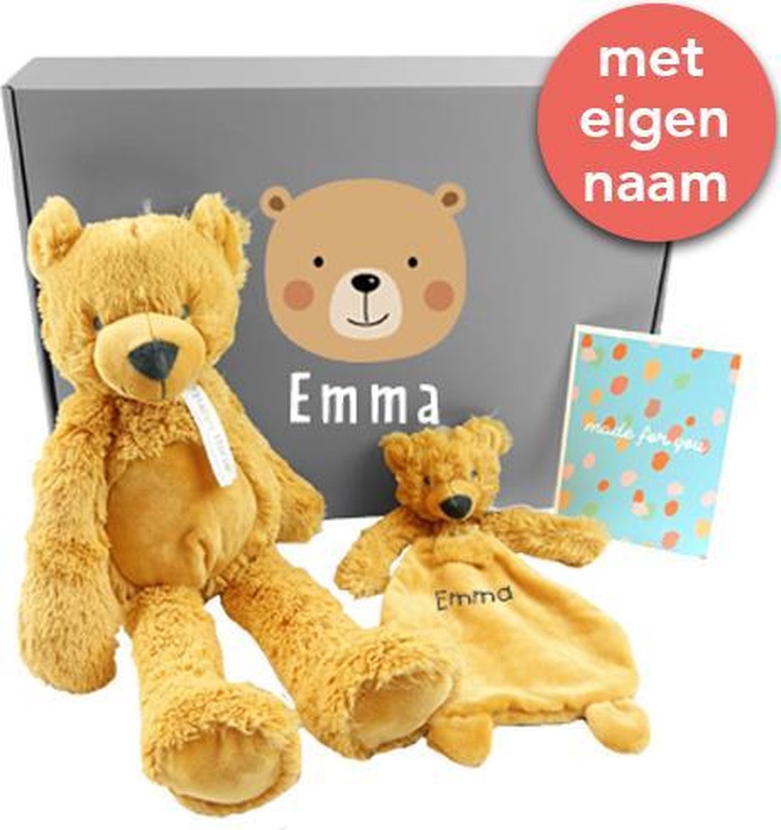 Kraamcadeau boxzak, t-shirt lange mouw, lakentje en bordje met naam - meisje (0-2 mnd) Kraamcadeau boxzak, t-shirt lange mouw, lakentje en bordje met naam - meisje (0-2 mnd)