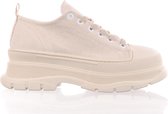 MAURY dames veterschoen - beige - maat 38