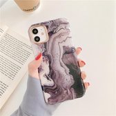 iPhone 11 Hoesje Donkerpaars Marmer Look