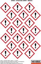 Pictogram sticker 75 stuks GHS07 - Irriterende stoffen - 50 x 50 mm - 15 stickers op 1 vel