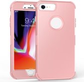 Voor iPhone 7/8 3 in 1 All-inclusive schokbestendige airbag siliconen + pc-hoes (roségoud)