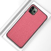 Voor iPhone 12/12 Pro schokbestendige stoffen textuur PC + TPU beschermhoes (roze)
