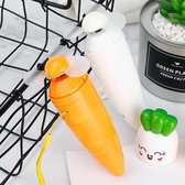 Handheld draagbare USB oplaadbare cartoon wortel elektrische kleine ventilator (oranje)
