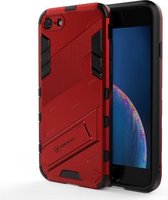 Punk Armor 2 in 1 PC + TPU schokbestendig hoesje met onzichtbare houder voor iPhone 7 & 8 (rood)