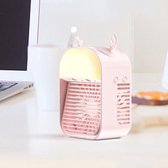 Huishoudelijke mini-bevochtigingsventilator Draagbare USB watergekoelde airconditioningventilator (hertenoor-roze)