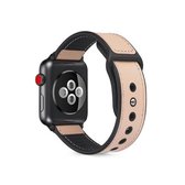 Plak lederen TPU horlogeband voor Apple Watch Series 6 & SE & 5 & 4 44 mm / 3 & 2 & 1 42 mm (roze)