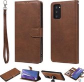 Voor Samsung Galaxy Note 20 Ultra 2 in 1 effen kleur afneembare PU lederen tas met kaartsleuven & magnetische houder & fotolijst & portemonnee & riem (bruin)