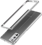 Voor Samsung Galaxy Note20 Aluminium schokbestendig beschermend bumperframe (zilver)