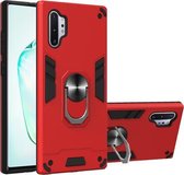 Voor Samsung Galaxy Note 10+ / Note 10+ 5G 2 in 1 Armor Series PC + TPU beschermhoes met ringhouder (rood)