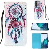 Voor Samsung Galaxy 21+ 5G 3D Schilderen Horizontale Flip Leren Case met Houder & Kaartsleuf & Portemonnee & Lanyard (Kleur Windgong)