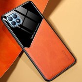 Voor OPPO Reno4 SE All-inclusive leer + organische glazen beschermhoes met metalen ijzeren plaat (geel)