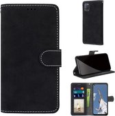 Voor OPPO A52 / A92 / A72 Retro Frosted Horizontale Flip PU lederen tas met houder & kaartsleuven & portemonnee & fotolijst (zwart)
