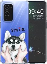 Voor OnePlus 9 Pro gekleurd tekeningpatroon zeer transparant TPU beschermhoes (Pinch Face Dog)