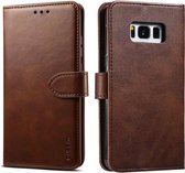 Voor Galaxy S8 + GUSSIM zakelijke stijl horizontale flip lederen tas met houder en kaartsleuven en portemonnee (bruin)