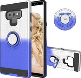 Voor Galaxy Note 9 2 in 1 pc + TPU beschermhoes met 360 graden roterende ringhouder (zilverblauw)