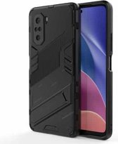 Voor Xiaomi Redmi K40 / K40 Pro Punk Armor 2 in 1 PC + TPU schokbestendig hoesje met onzichtbare houder (zwart)