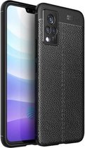 Voor vivo S9 Litchi Texture TPU schokbestendig hoesje (zwart)