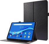 Voor Lenovo Tab M10 Crazy Horse Texture Horizontale Flip Leather Case met 2-vouwbare houder en kaartsleuf (zwart)