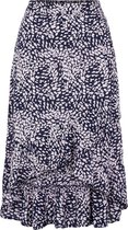 Pieces Dames 17116629
 Sille hw midi wrap skirt Sky Captain ABSTRACT ANIMAL Rok - Maat XS