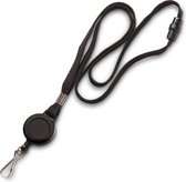 Keycord, lanyard, nekkoord, met jojo -  rollerclip, per 10 stuks verpakt.