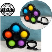 FSS® Pop It - Fidget Toys - 3 Kleuren - Pop It Fidget Toy - Fidget Toys Pakket - 2 IN 1 - Simple Dimple - Fidget Spinner- Fidget Toys Pop It - 5  KLeuren - Blauw - Groen-Paars- roo