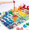 Afbeelding van het spelletje Houten speelgoed - Houten getallen cijfers - Rekenpuzzel - Rekenen kleuren en vormen - vormpuzzel - Tellen en stapelen - Ik leer letters en cijfers
