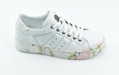 Rollerbird Quick - sneakers - dames - leer - wit - Birds and flowers - maat 38