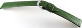 Horlogeband-groen-14mm-lizard Print-kalfsleer-zacht-plat-14 mm