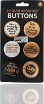 3BMT 50 jaar Abraham - buttons - set van 6