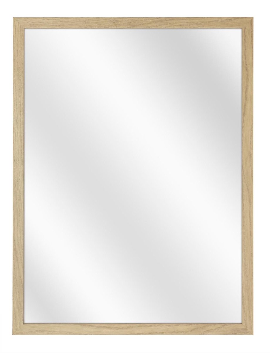 Spiegel met Vlakke Houten Lijst - Natuur Eik - 24 x 30 cm